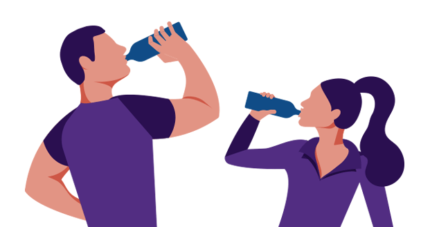 Couple Drinking Alkaline Water