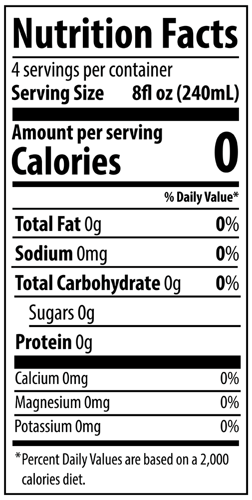 QURE 10pH Alkaline Water 1L Nutrition Facts