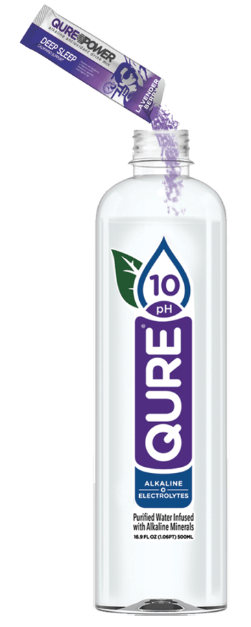 QURE Power Deep Sleep Drink Mix with QURE Alkaline Water