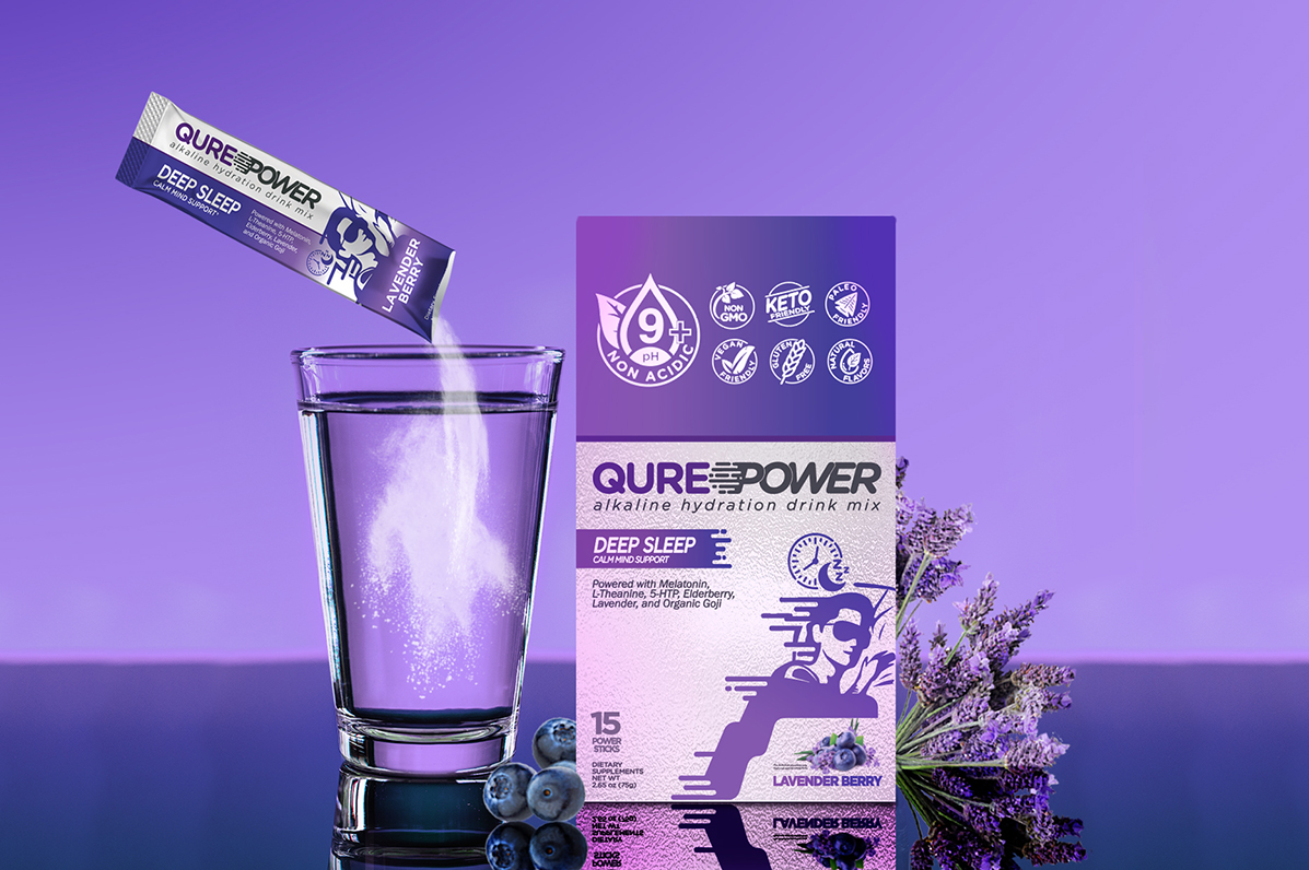 Our New Alkaline Hydration Drink Mix Packet | QURE Power Deep Sleep