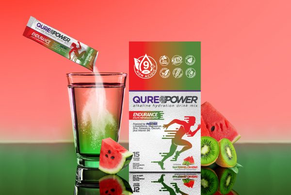 Power in your water with QURE Power Endurance Alkaline Hydration Drink Mix